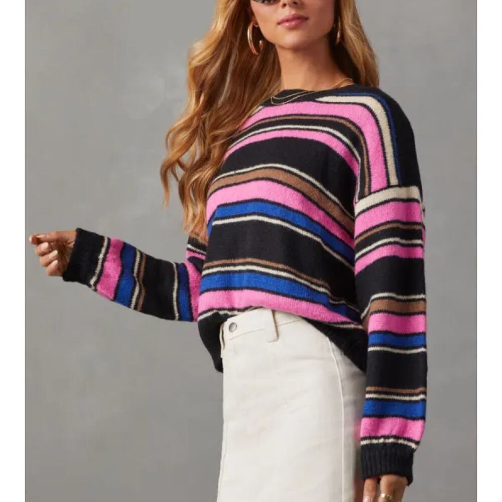 Promesa by Vici Bubble Sleeve Striped Sweater